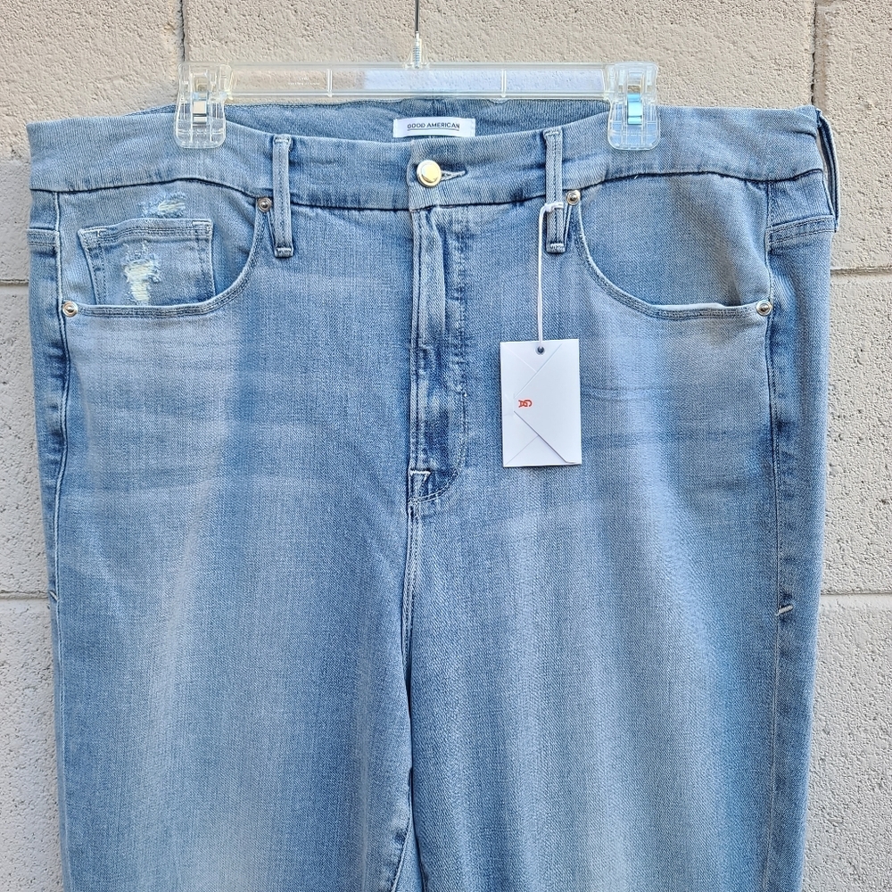 Good American | Good Legs Shadow Wash Blue 373 Stretch Comfort Jeans NEW Size 22 - Picture 4 of 15